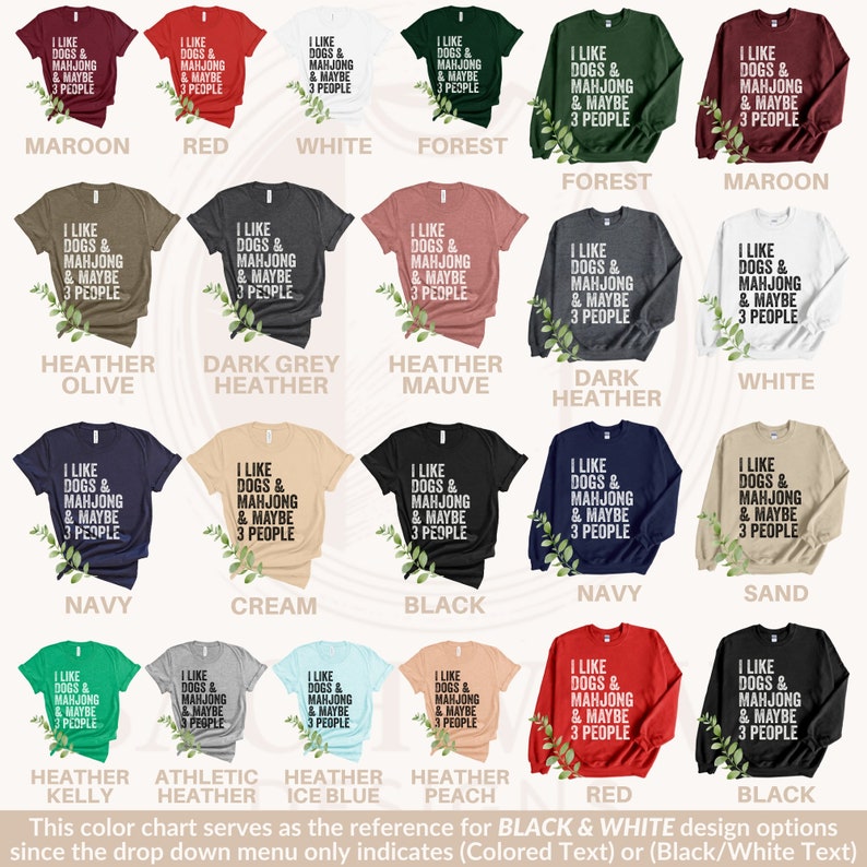 Funny Mahjong and Dogs Lover T-Shirt, Retro Style Crewneck Sweatshirt, Unique Gift Tee, Casual Sweater for Men and Women image 6