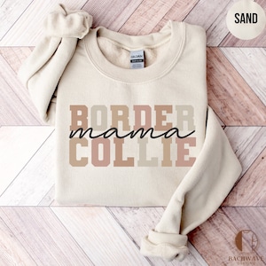 Border Collie Mama Sweatshirt, Gift for Dog Mom, Border Collie Mom Sweater, Dog Lover Crewneck Shirt,Retro Dog Owner T-Shirt,Cute Collie Tee