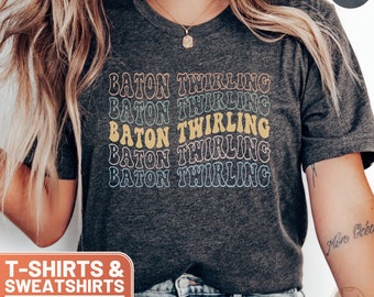 Unisex Baton Twirling T-Shirt, Colorful Baton Twirler Sweatshirt, Graphic Tee for Majorettes, Performance Attire, Twirling Lover Gift