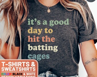 It's a good day to hit the batting cages shirt, motivational tee, funny gym sweatshirts, fitness crewneck, gift for her