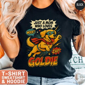 Super Dog T-Shirt, Golden Retriever Shirt, Dog Mom Gift, Funny Pet Sweatshirt, Cartoon Superhero Tee, Pet Lover Present, Animal Gift