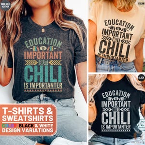 Funny Chili Shirt, Cute Chili Crewneck Sweatshirt, Retro Chili Gift Tee, Chili Lover T-Shirt, Education Sweater, Gift for Her, Vintage Chili