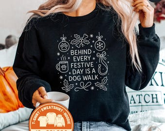 Dog Mom Sweatshirt, Funny Dog Walk Crewneck, Festive Shirt, Dog Lover T-Shirt, Christmas Hoodie, Holiday Pet Sweatshirt, Gift for Her