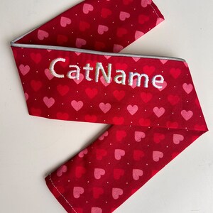 Gepersonaliseerde vogelveilige kattenhalsband Hearts