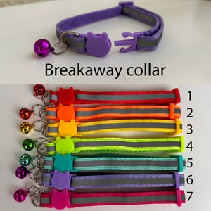 Breakaway or anti strangulation cat collar has a safety feature to open when external pressure is applied. Please note that some cats learn to remove these collars by themselves.