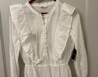 Lucky Brand Floral Blouse in White