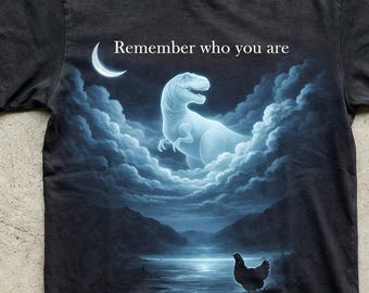 Camiseta "Recuerda quién eres" de Comfort Colors, divertida camiseta con meme de broma sobre la evolución, camiseta de dinosaurio pollo