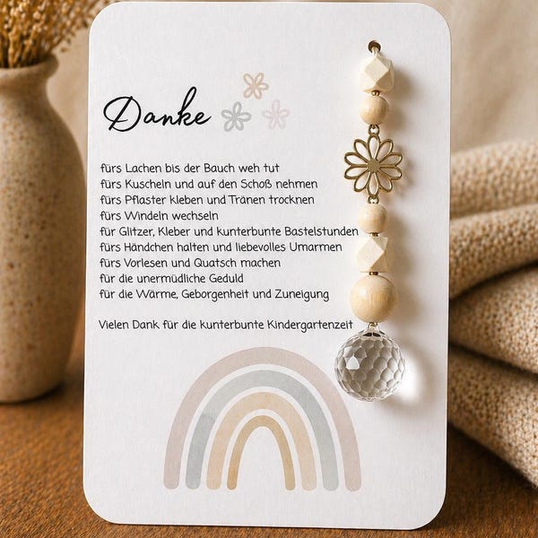Abschiedsgeschenk Kindergarten Erzieherin – Sonnenfänger Geschenk – Danke Erzieher – Kita Abschied Mitbringsel – Regenbogen Fensterdeko