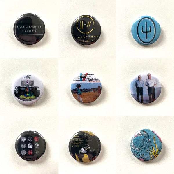 Twenty One Pilots Inspired 32mm Pin Button Badge Rock Emo Alternative Indie Hip Hop Badges