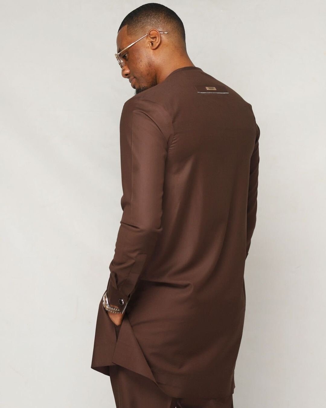 Long Sleeve Two Piece Brown Kaftan for Men Nigeria Senator Etsy