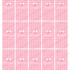 Baby Shower Hershey Miniature Wrapper, Baby Girl Mini Candy Favor, Candy Bar Wrapper, Pink Candy Wrapper, Printable PDF, Instant Download