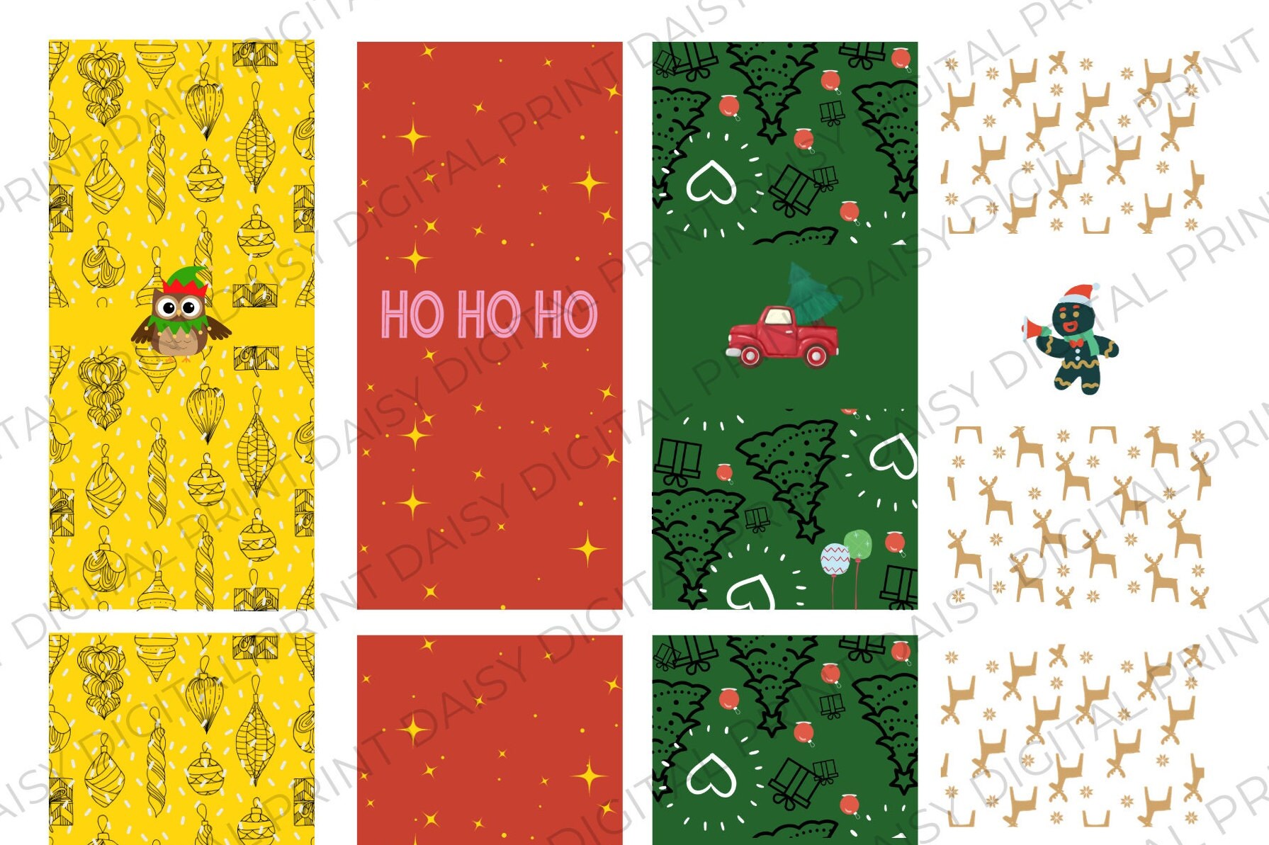 Printable Digital Candy Wrap, Christmas Theme Wraps, Mini Hersey Candy ...