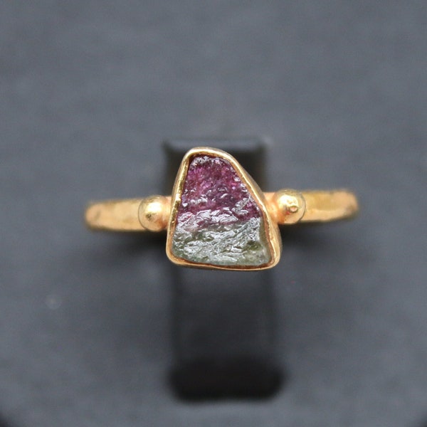 Natural Watermelon Tourmaline Ring, Maine Tourmaline Ring Silver,Multi Tourmaline Ring, Gift For Her, Male Tourmaline Silver Ring