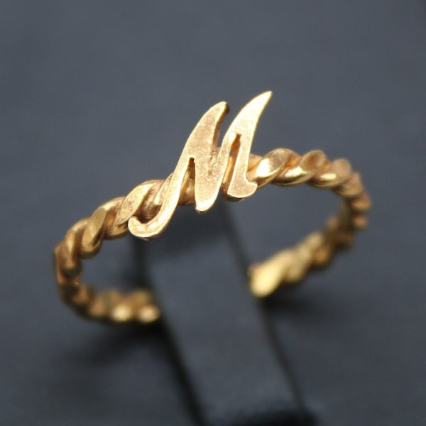 14k Gold Plated Custom Letter Ring