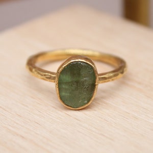 Rohe Peridot 925 Sterling Silber Ring Muttertag Ringe für Frauen