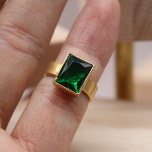 Emerald Silver Ring,  Mothers Day