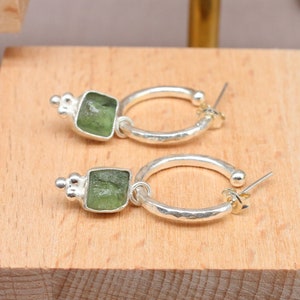 Green Apatite Earrings, Gemstone Earrings, Sterling Silver Earrings, Green Stone Earrings, Personalized Gift For Mom,Gift For Her