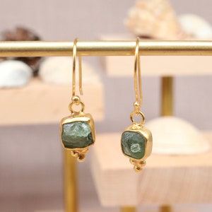 Green Apatite Earrings, Gemstone Earrings, Sterling Silver Earrings, Green Stone Earrings, Personalized Gift For Mom,Gift For Her