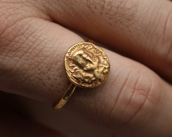 Anello con sigillo in argento Medusa Anello fatto a mano