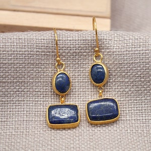 Natural Lapis Lazuli Earrings, Personalized Gifts For Mom, Gift For Her Lapis Earrings