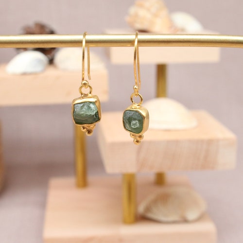 Green Apatite Earrings, Gemstone Earrings, Sterling Silver Earrings, Green Stone Earrings, Personalized Gift For Mom,Gift For Her