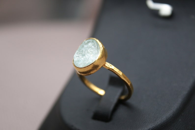 Raw Aquamarine Ring, Wedding Ring, Engagement Ring, Gift For Her Mothers Day image 7