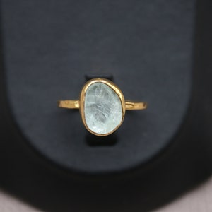 Anillo de aguamarina cruda, anillo de boda, anillo de compromiso, regalo para el día de su madre imagen 5