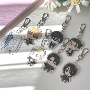 Attack on Titan Chibi Acrylic Keychains And Bag Decoration Charms | Levi Mikasa Eren Armin Hange Scout Erwin Aot Cute Anime