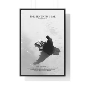 Póster de la película El séptimo sello, arte de pared imprimible, descarga de impresión de arte, impresión de película minimalista, póster vintage