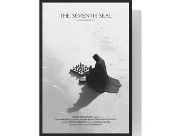 The Seventh Seal Movie Poster, Printable Wall Art, Art Print Download, Minimalist Movie Print, Vintage Poster