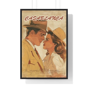 Casablanca Movie Poster, Printable Wall Art, Minimalist Movie Poster, Vintage Poster, Cult Movie Poster