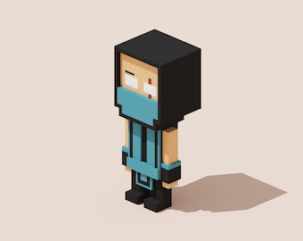 Sub-Zero Mortal Kombat Voxel Model – 3D Print Files