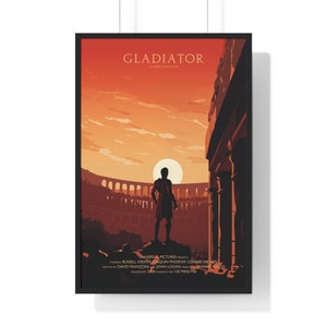 Gladiator Movie Poster Digital Minimalist, Kultfilme druckbare Wandkunst Vintage