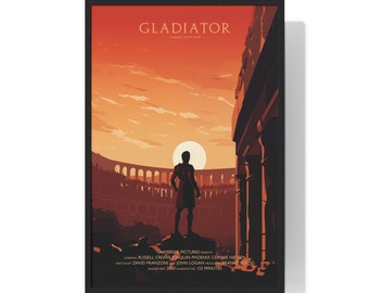 Gladiator Movie Poster Digital Minimalist, Cult Movies Printable Wall Art Vintage