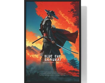 Blue Eye Samurai TV Series Poster Digital Minimalist, Printable Wall Art Vintage