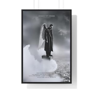 Póster de la película Wings of Desire, minimalista digital, películas de culto, arte de pared imprimible vintage