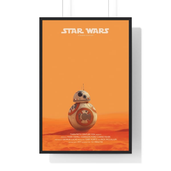 Star Wars Movie Poster, BB-8 Poster, BB8 Poster, Printable Digital Movie Poster, Art Print Download, Minimalist Movie Print, Poster Download