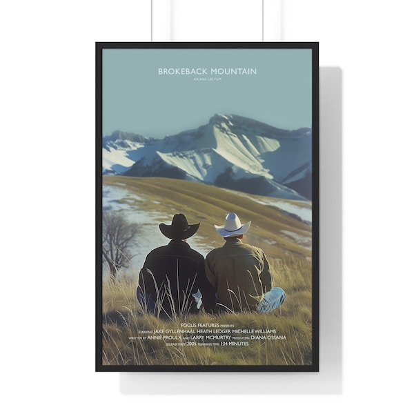 Póster de la película Brokeback Mountain, minimalista digital, arte mural imprimible de películas de culto vintage