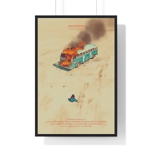 Incendies Movie Poster Digital Minimalist, Cult Movies Printable Wall Art Vintage