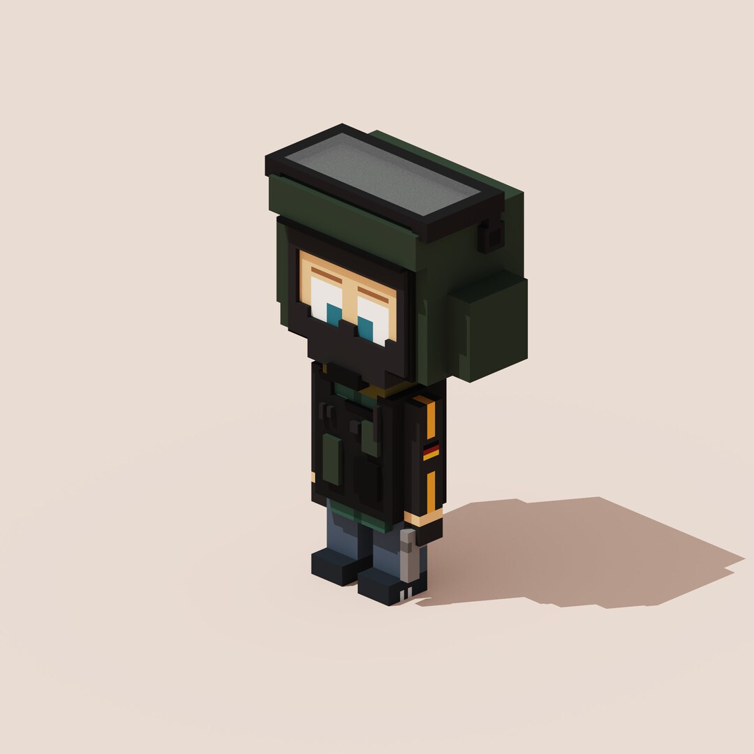 3D Bandit Rainbow Six Siege Voxel Model for 3D Print and - Etsy