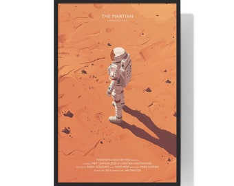The Martian Movie Poster Digital Minimalist, Cult Movies Printable Wall Art Vintage