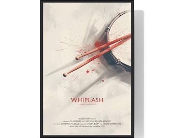 Whiplash Movie Poster Digital Minimalist, Cult Movies Printable Wall Art Vintage
