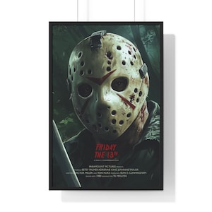 Friday the 13th Movie Poster, Jason Voorhees Poster, Horror Movies Posters, Teen Slasher Movies Printable Wall Art