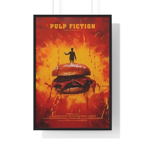 Pulp Fiction Movie Poster Digital Minimalist, Cult Movies Printable Wall Art Vintage