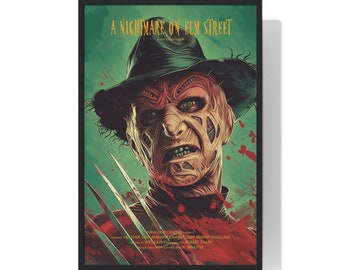 A Nightmare on Elm Street Film Poster, Freddy Krueger Poster, Kultfilme, druckbare Wandkunst, Kunstdruck Download, minimalistische Poster