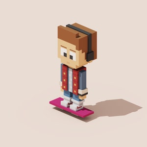 Marty McFly 3D Voxel Model – Back to the Future (STL, OBJ, VOX File)