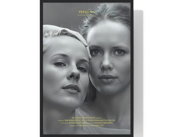 Póster de la película Persona, minimalista digital, películas de culto, arte de pared imprimible vintage