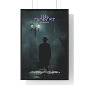 Póster de película El exorcista minimalista digital, Arte de pared imprimible de películas de culto Vintage