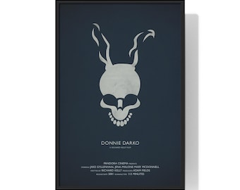 Donnie Darko Movie Poster Digital Minimalist, Cult Movies Printable Wall Art Vintage
