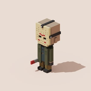 3D Jason Voorhees - Friday the 13th Voxel Model for 3D Print and Gaming, STL File, OBJ File, VOX File